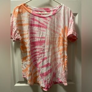 Maurices Pink and Orange Tie-Dye Short Sleeve Tee